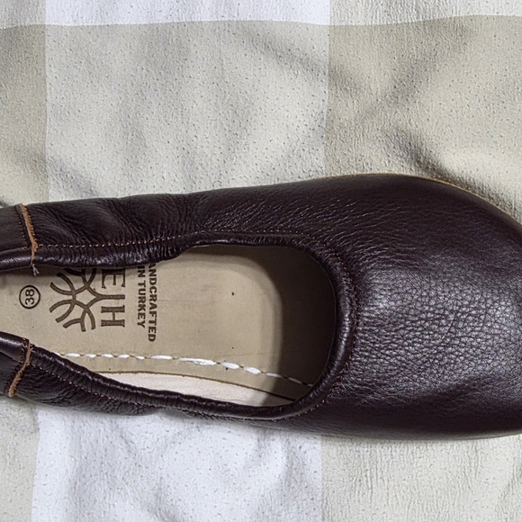 Earthing Harmony Elegant Brown Leather "Grounding" Ballet Flats - Picture 13 of 15